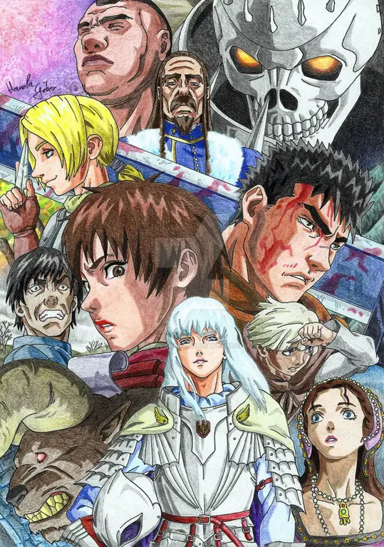 Gambar yang menggambarkan momen penting di Arc Golden Age Berserk