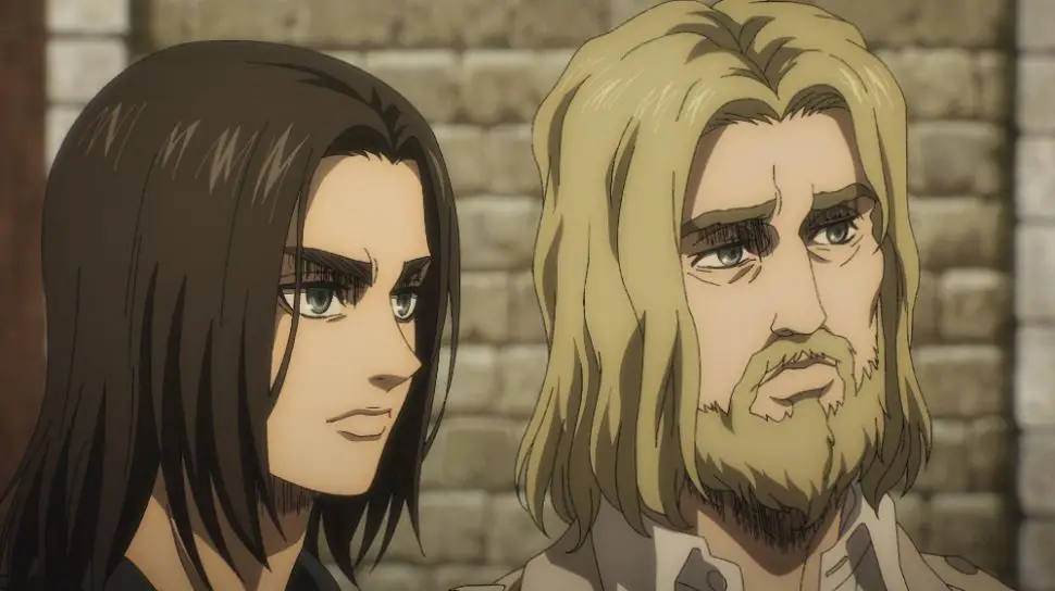 Screenshot adegan menegangkan dari Attack on Titan Season 4 Episode 11