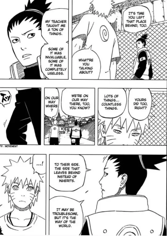 Gambar adegan penting dari chapter 500 manga Naruto