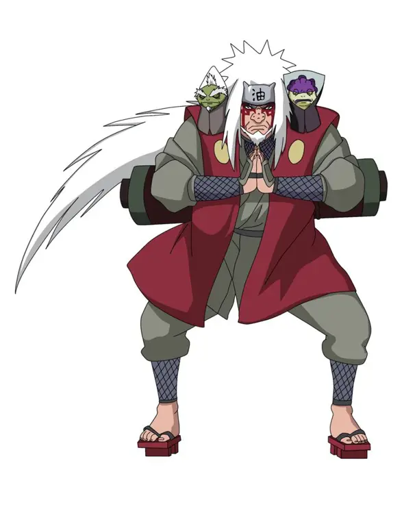 Gambar Jiraiya mengajari Naruto Kage Bunshin