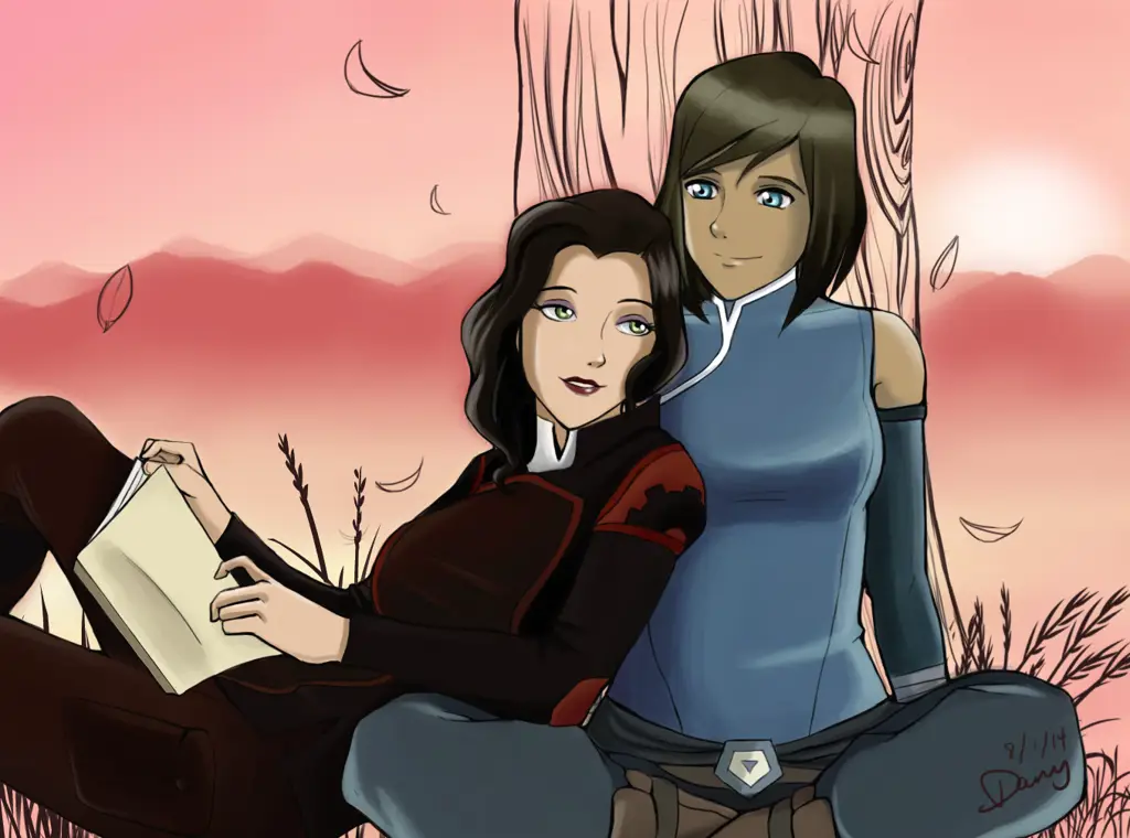 Gambar Korra dan Asami dari Avatar: The Legend of Korra Book 2