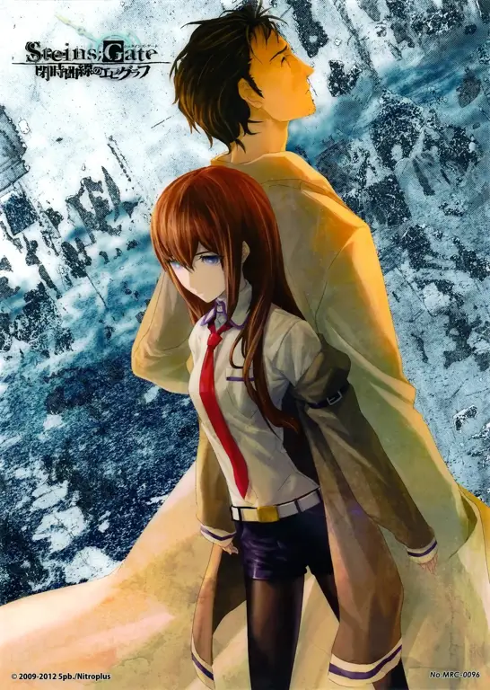 Gambar Okabe Rintarou dan Kurisu Makise dalam Steins;Gate