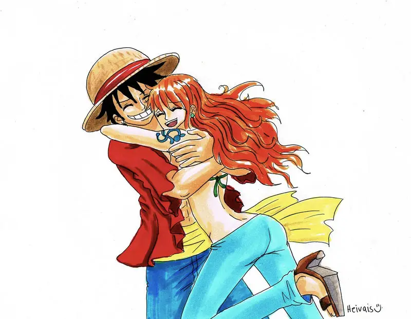 Nami dan Luffy dalam One Piece