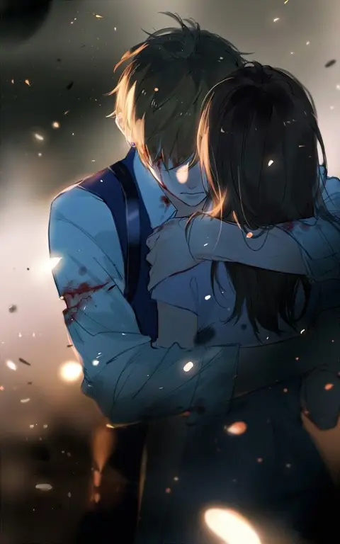 Gambar adegan romantis pasangan anime