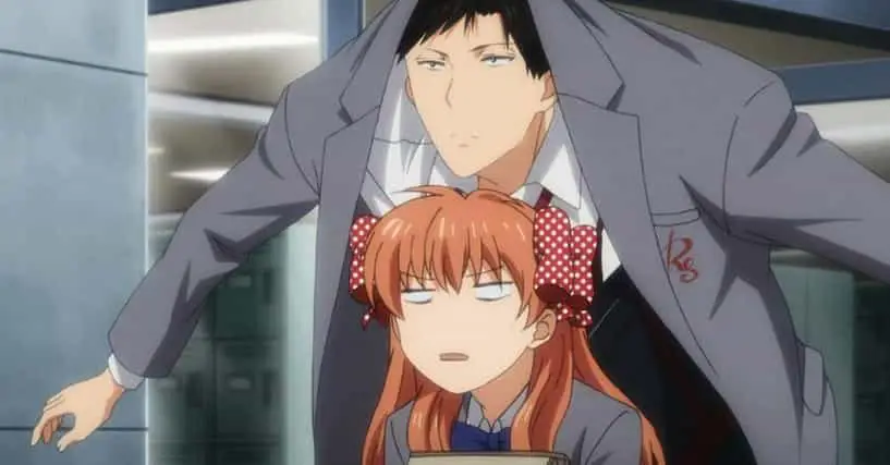 Momen Romantis Antara Teman Masa Kecil Gambar adegan romantis antara dua karakter anime
