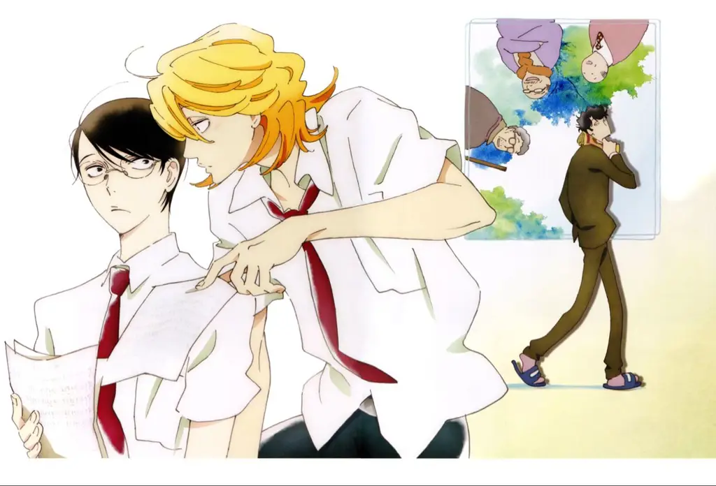 Adegan anime Doukyuusei yang romantis