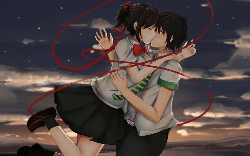 Adegan romantis dari anime KimiKiss