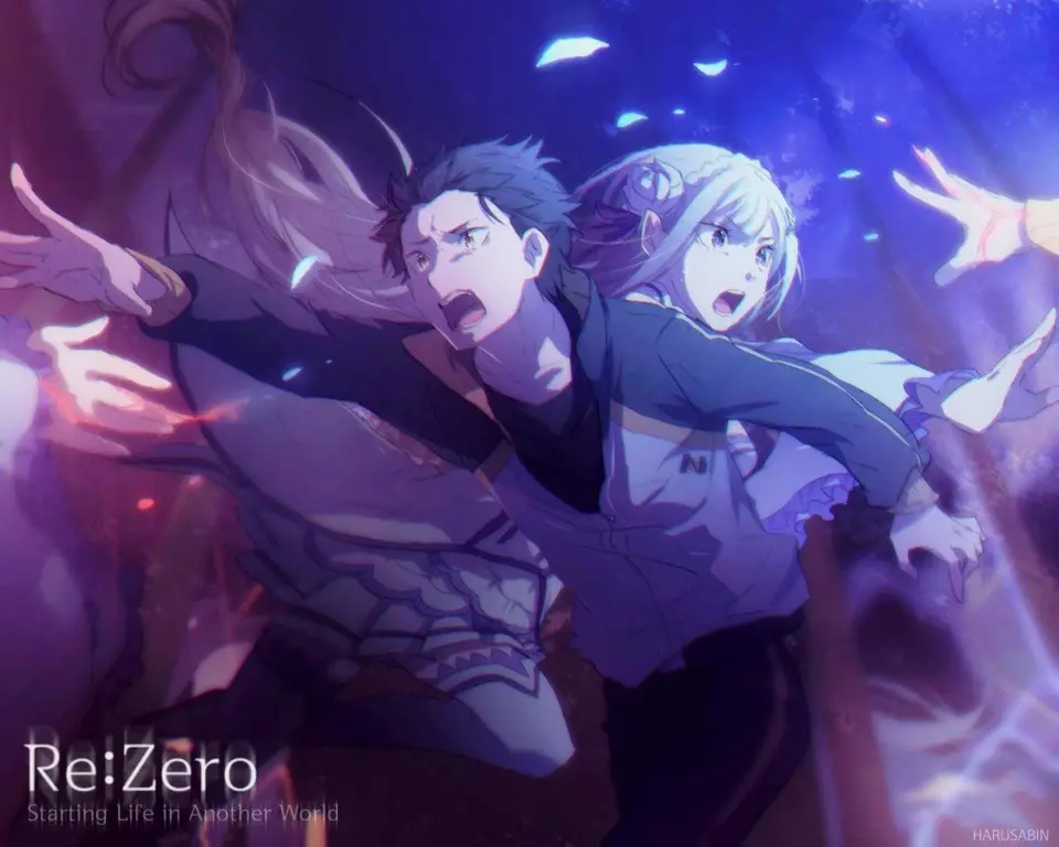 Gambar Emilia dan Subaru dari Re:Zero