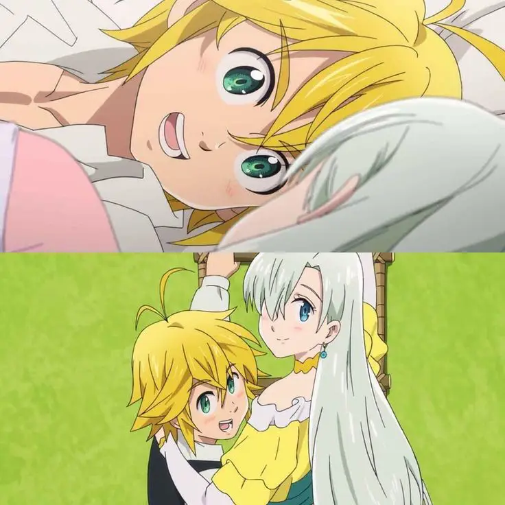 Adegan romantis Meliodas dan Elizabeth