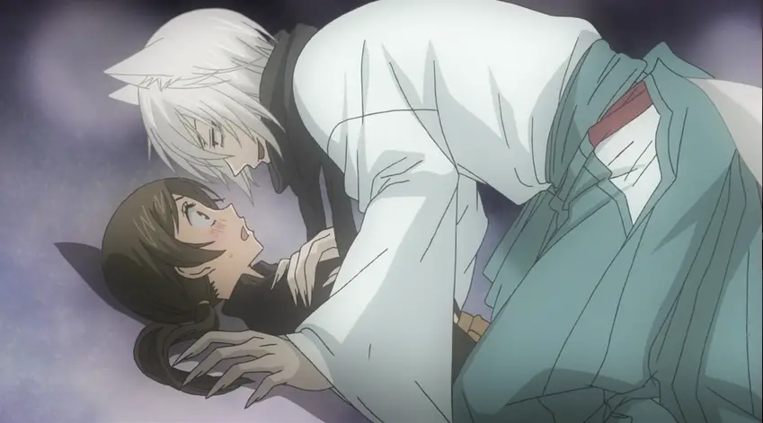 Momen Romantis Nanami dan Tomoe Gambar Nanami dan Tomoe dalam anime Kamisama Kiss