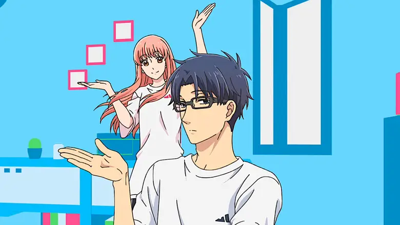 Pasangan Narumi dan Hirotaka dalam anime Wotakoi