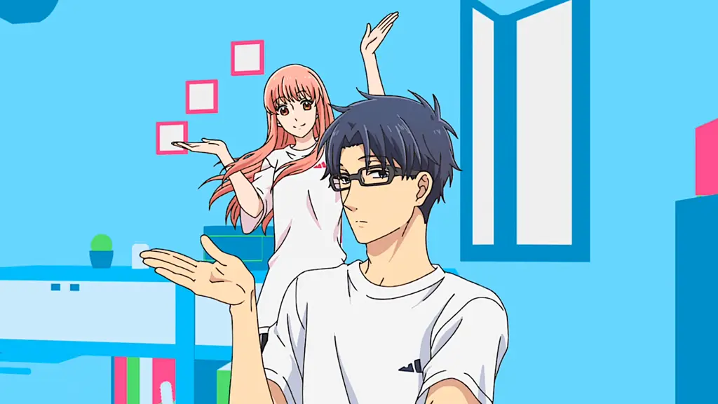 Pasangan Narumi dan Hirotaka dalam anime Wotakoi