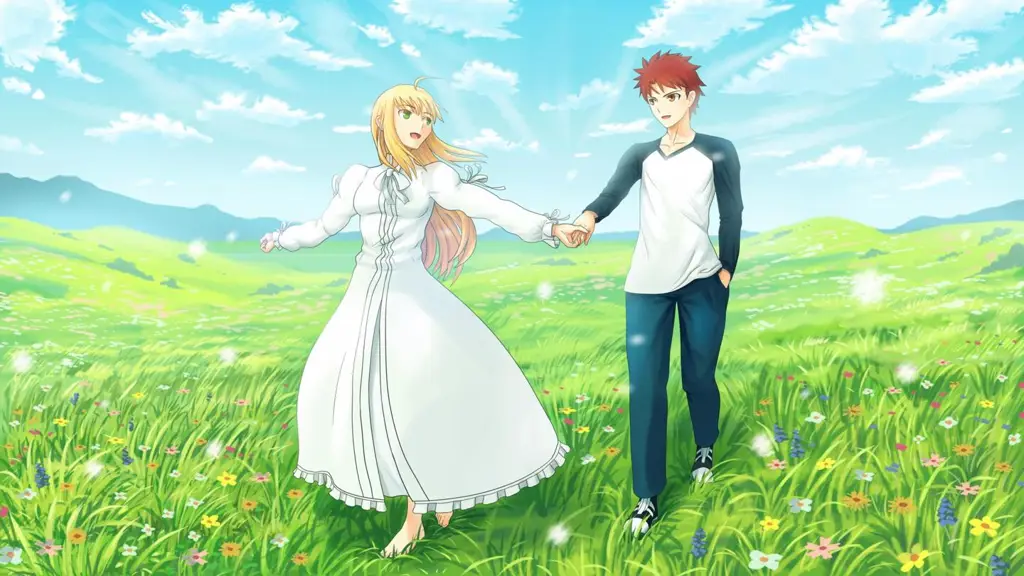 Adegan romantis Saber dan Shirou