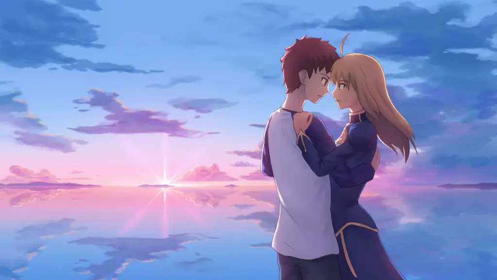 Gambar Saber dan Shirou dalam Fate Stay Night