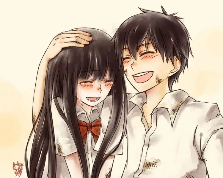 Gambar Sawako dan Kazehaya dalam anime Kimi ni Todoke