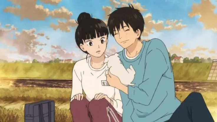 Sawako dan Kazehaya dalam adegan romantis