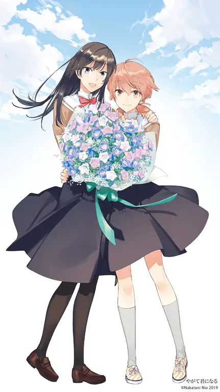 Gambar Touko dan Yuchi dari anime Yagate Kimi ni Naru