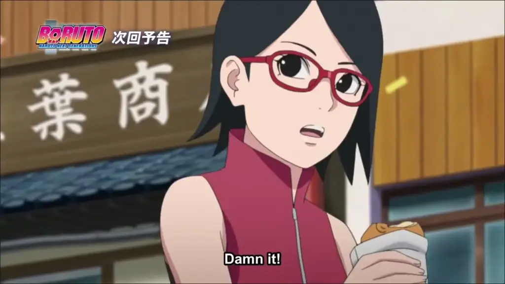 Screenshot adegan menegangkan dari Boruto episode 195