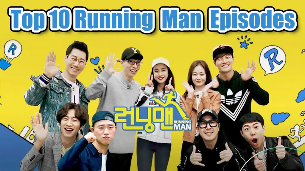 Para anggota Running Man yang sedang beraksi dalam sebuah permainan.