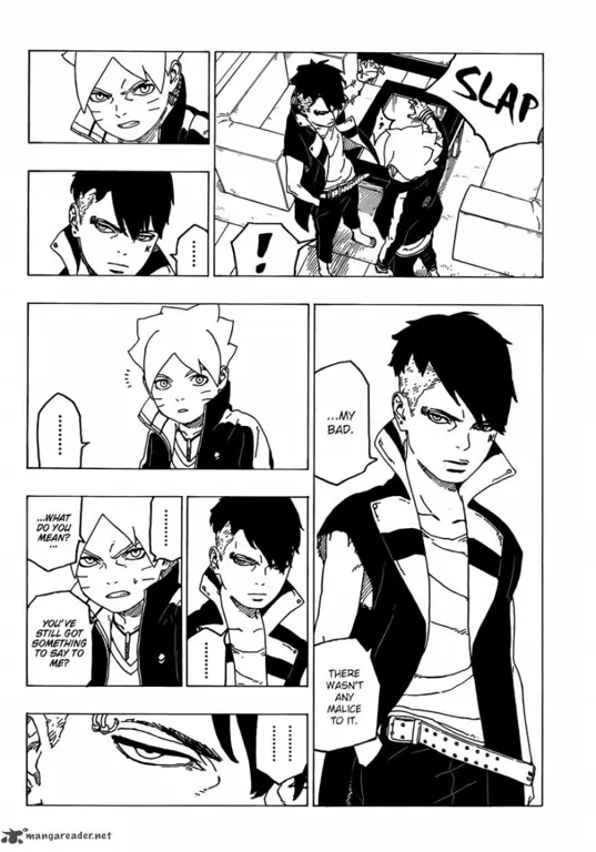 Gambar adegan menarik dari Boruto chapter 25