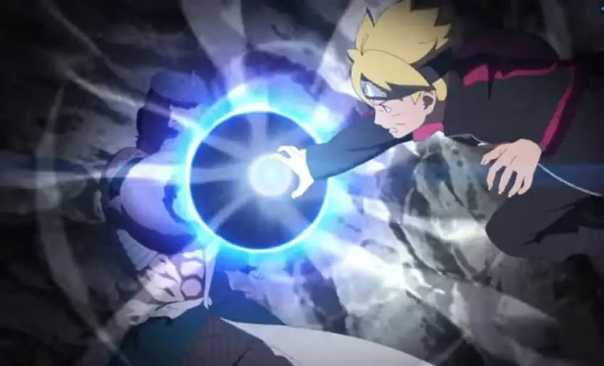 Screenshot adegan menegangkan dari Boruto episode 186