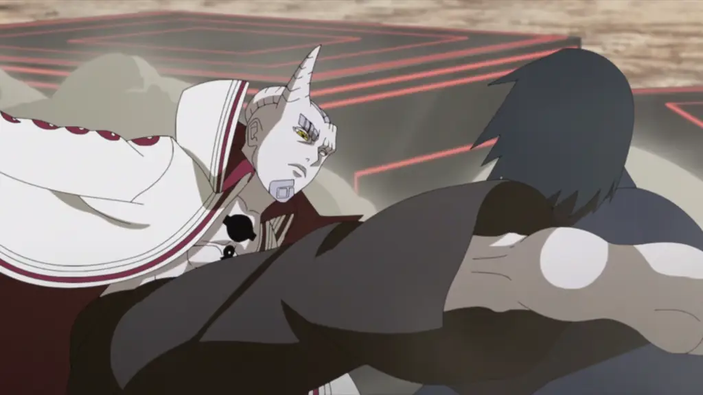 Screenshot adegan menegangkan dari Boruto episode 216