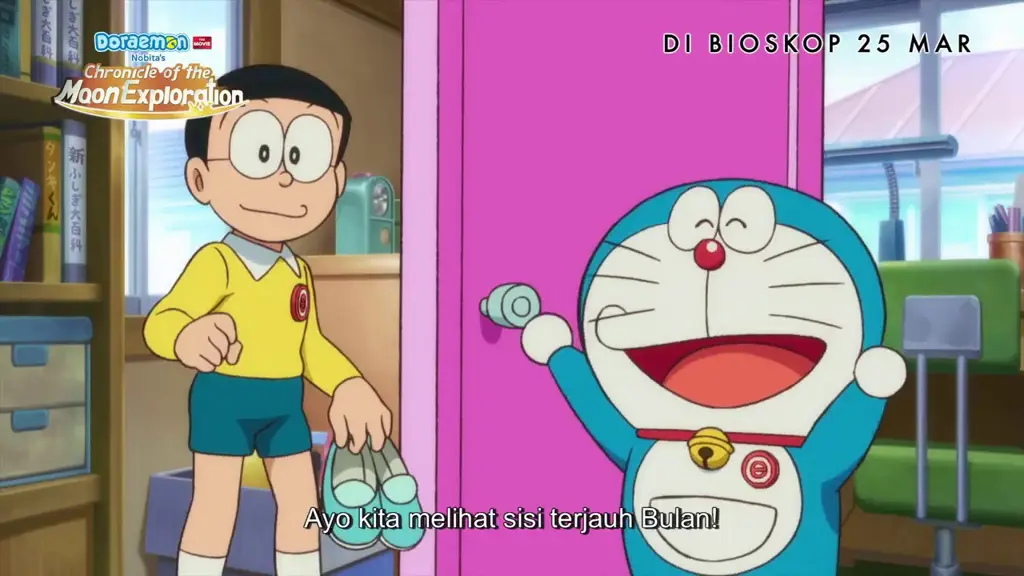 Doraemon dan teman-temannya menonton film