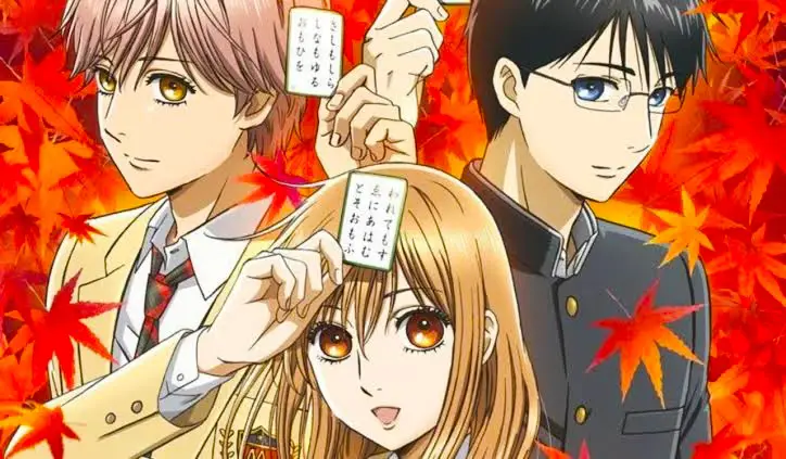 Gambar karakter Chihayafuru sedang bermain karuta