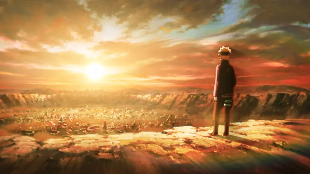 Momen tenang Boruto Boruto menikmati pemandangan sunset