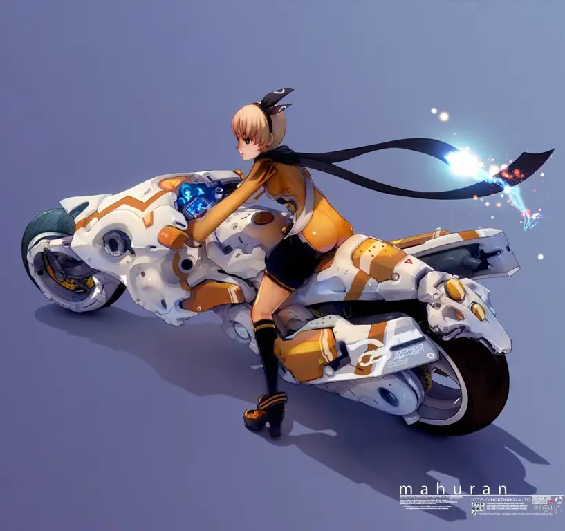 Desain motor anime futuristik yang keren dan canggih