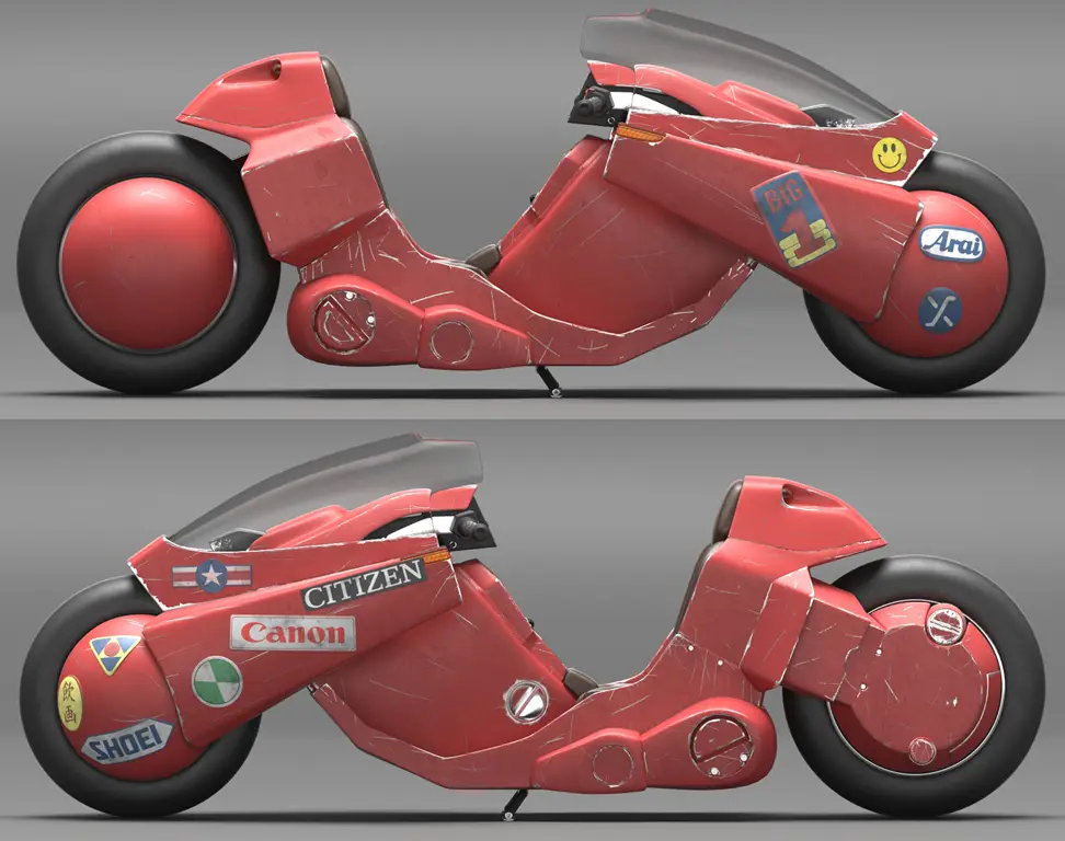 Gambar motor Kaneda yang ikonik dari film Akira