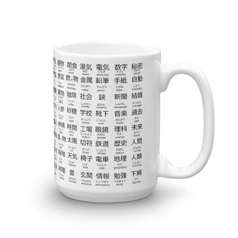 Gambar mug dengan desain budaya Jepang