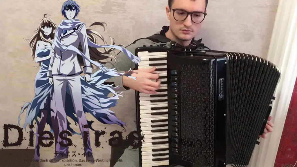 Ilustrasi musik akordeon dalam anime