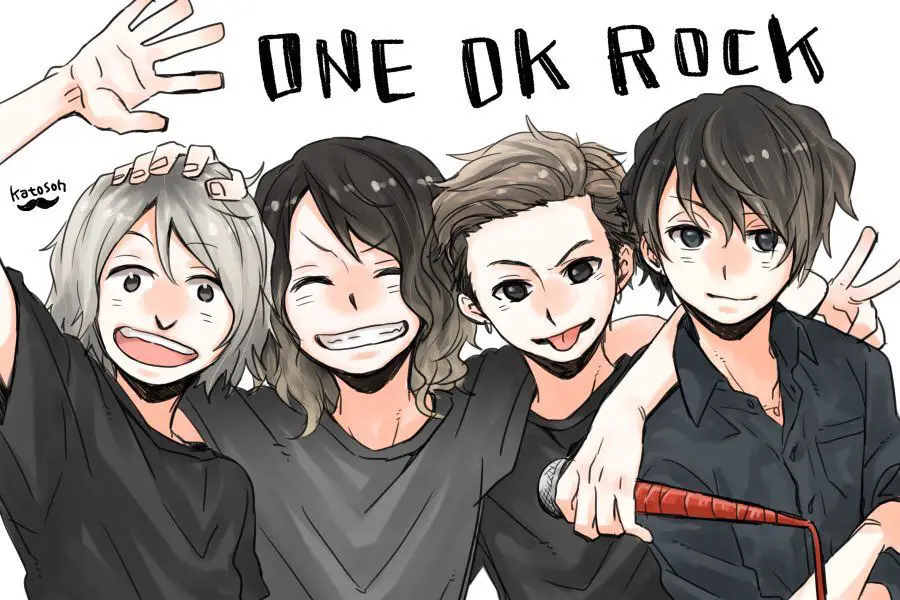 Gambar musik video One Ok Rock yang diedit dengan cuplikan anime