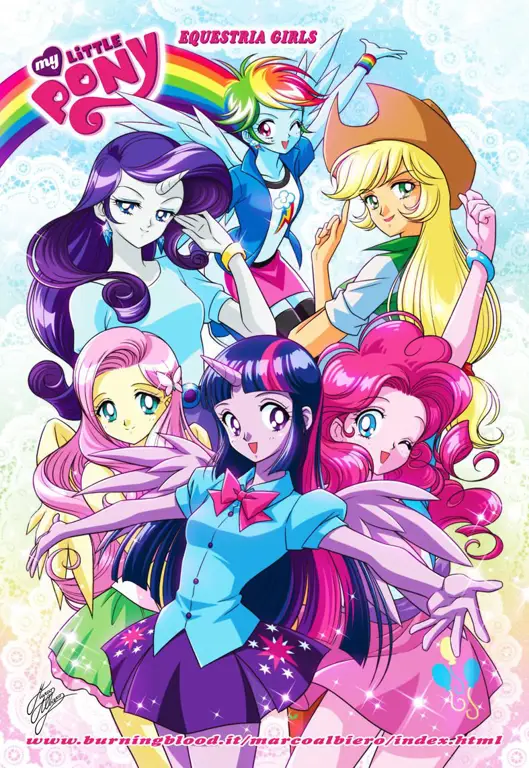 Ilustrasi My Little Pony dengan gaya anime