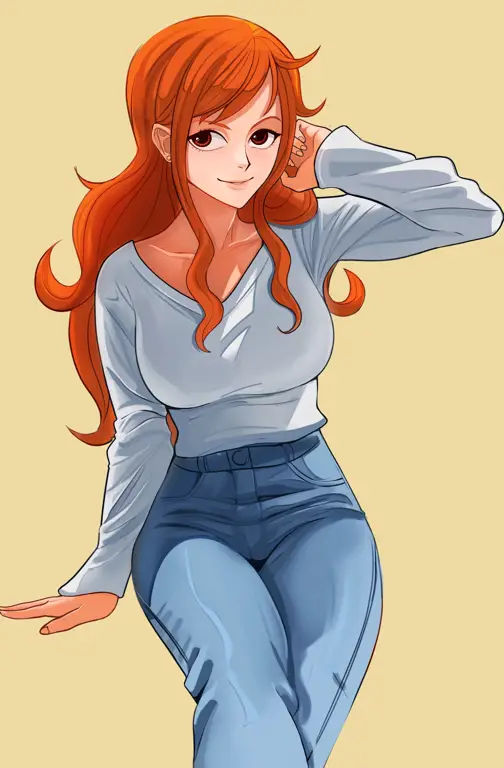 Gambar fanart Nami dari One Piece