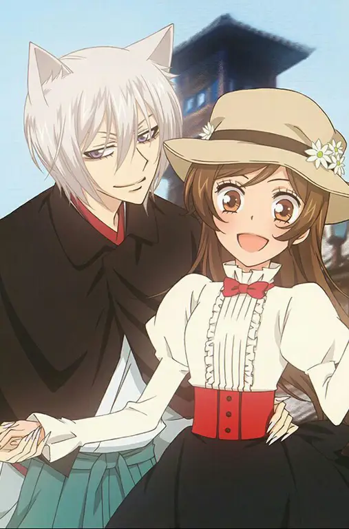 Gambar Nanami dan Tomoe dari anime Kamisama Kiss