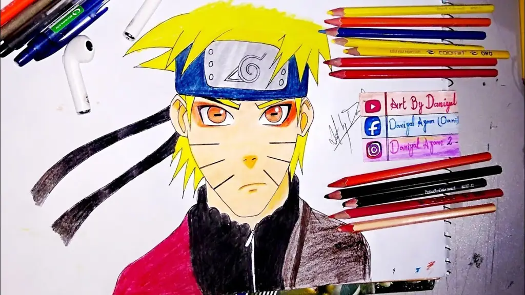 Gambar fanart Naruto dalam mode Sage