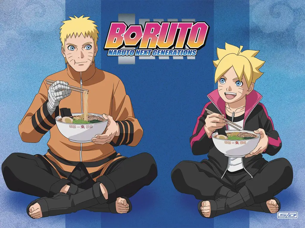 Gambar Naruto dan Boruto bersama