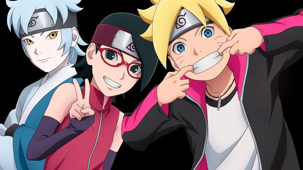 Gambar Naruto dan Boruto bersama