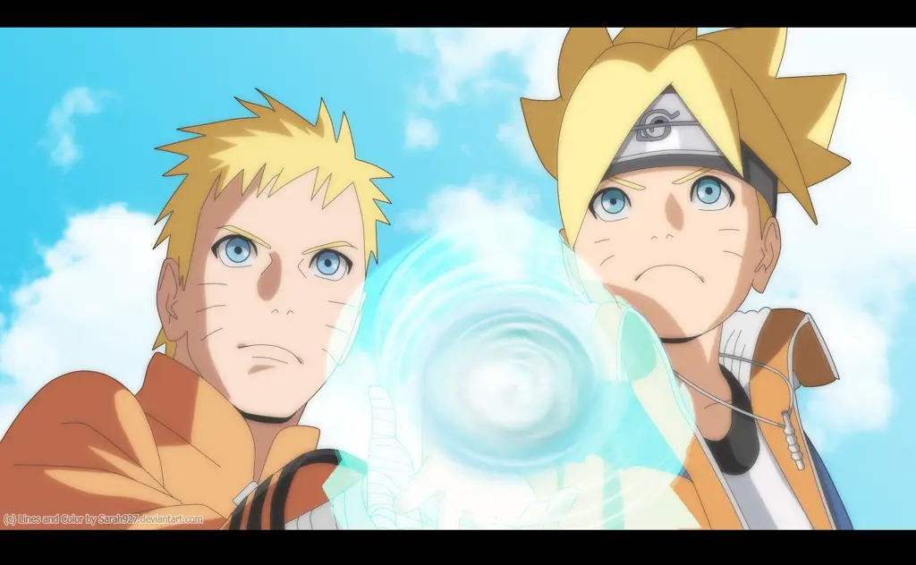 Naruto dan Boruto, Dua Generasi Shinobi Naruto dan Boruto bersama dalam sebuah adegan film
