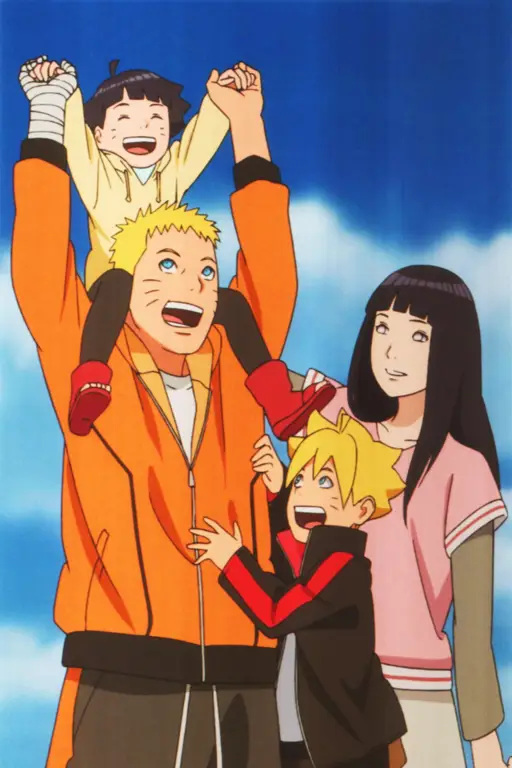 Gambar Naruto dan Boruto bersama