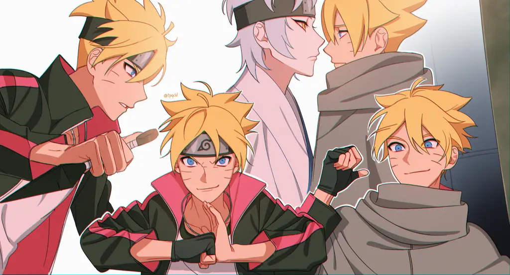 Gambar Naruto dan Boruto bersama