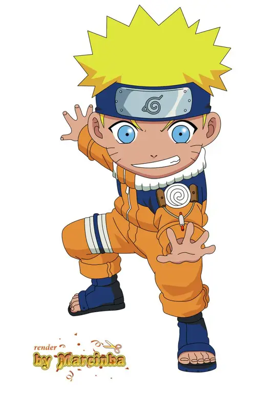 Gambar Naruto dan teman-temannya dalam versi chibi