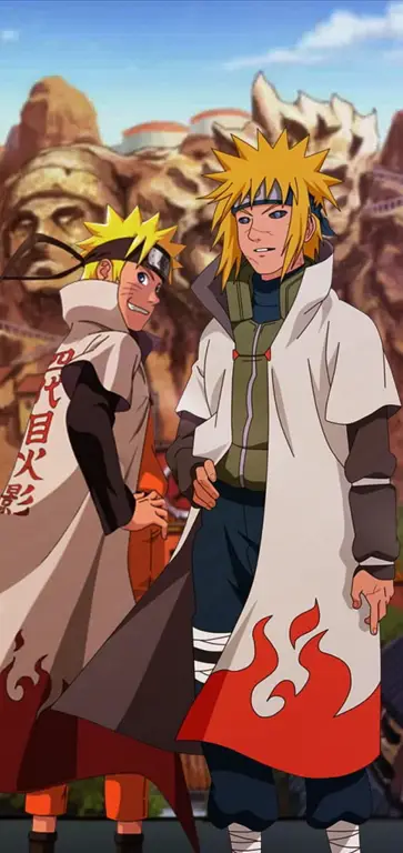 Gambar Naruto dan Minato bersama