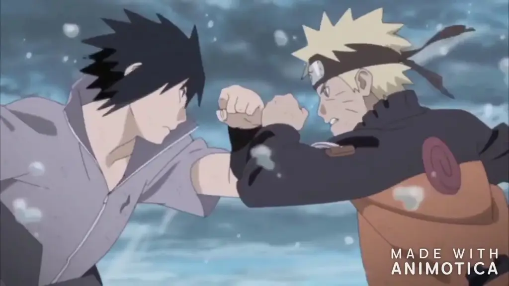 Gambar adegan akhir Naruto dan Sasuke