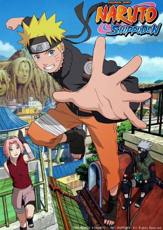 Screenshot Naruto Shippuden episode 1, menampilkan Naruto dan Sasuke