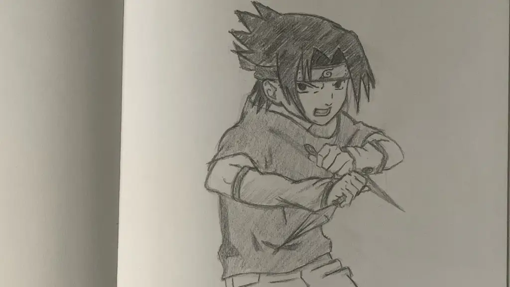 Gambar pensil Naruto dan Sasuke