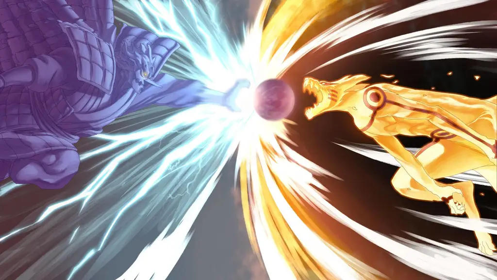 Naruto dan Sasuke dalam pertarungan terakhir Pertempuran pamungkas Naruto dan Sasuke