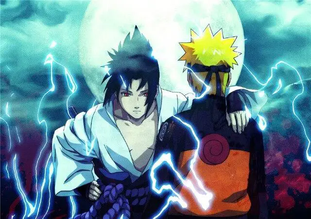 Poster anime Naruto dan Sasuke